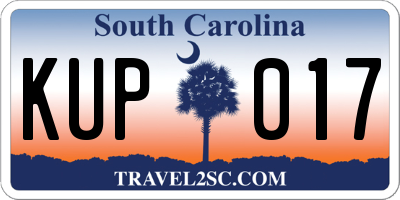 SC license plate KUP017