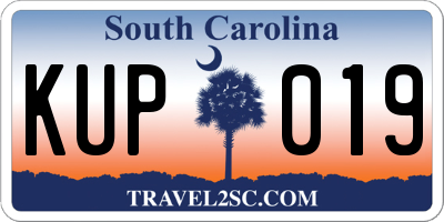 SC license plate KUP019