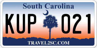 SC license plate KUP021