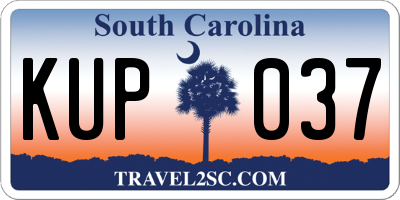 SC license plate KUP037