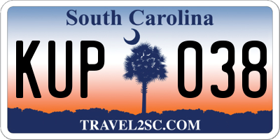 SC license plate KUP038