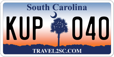 SC license plate KUP040