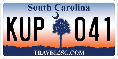 SC license plate KUP041