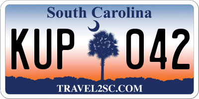 SC license plate KUP042