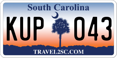 SC license plate KUP043