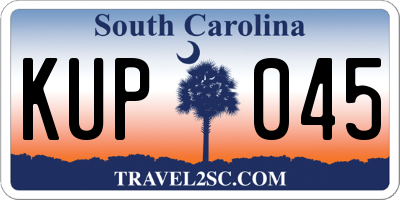 SC license plate KUP045
