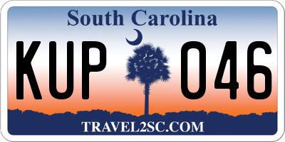 SC license plate KUP046