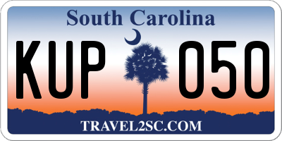 SC license plate KUP050