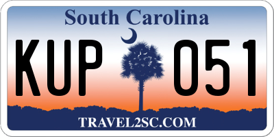 SC license plate KUP051