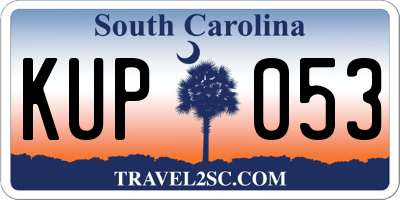 SC license plate KUP053