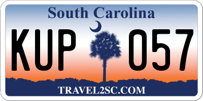 SC license plate KUP057
