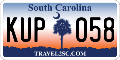 SC license plate KUP058