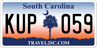 SC license plate KUP059