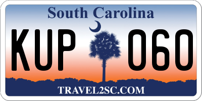 SC license plate KUP060