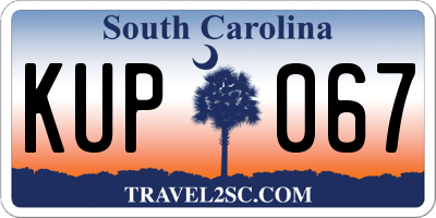SC license plate KUP067