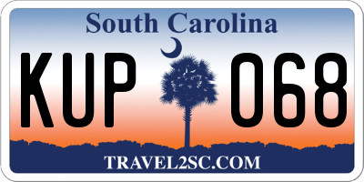 SC license plate KUP068