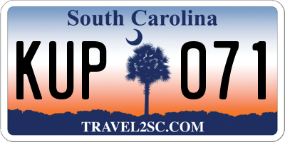 SC license plate KUP071