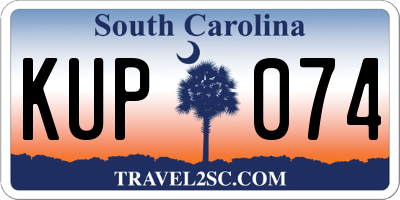 SC license plate KUP074