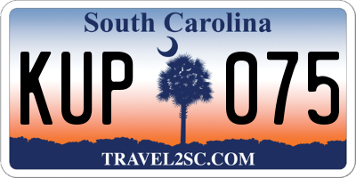 SC license plate KUP075