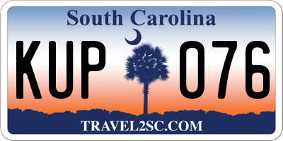SC license plate KUP076