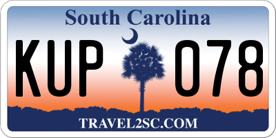 SC license plate KUP078