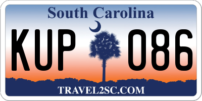 SC license plate KUP086