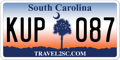 SC license plate KUP087