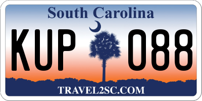 SC license plate KUP088