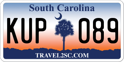 SC license plate KUP089