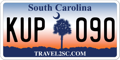 SC license plate KUP090
