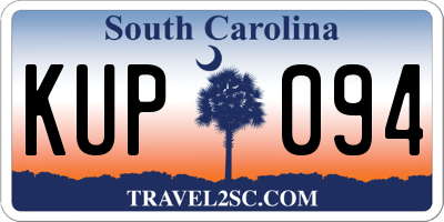 SC license plate KUP094
