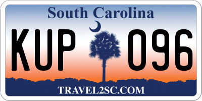 SC license plate KUP096