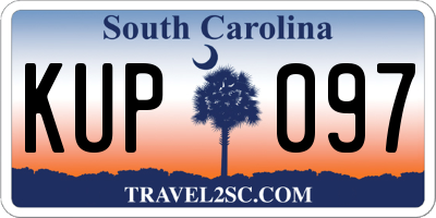 SC license plate KUP097