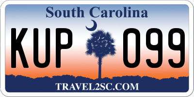 SC license plate KUP099