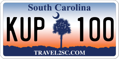 SC license plate KUP100