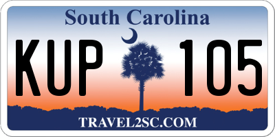 SC license plate KUP105