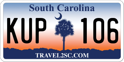 SC license plate KUP106