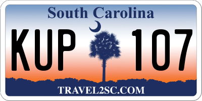 SC license plate KUP107