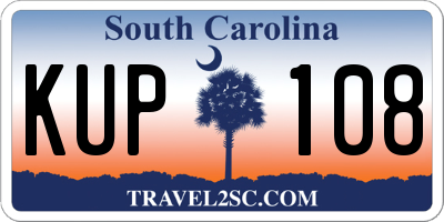 SC license plate KUP108