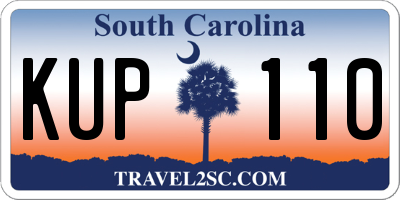 SC license plate KUP110
