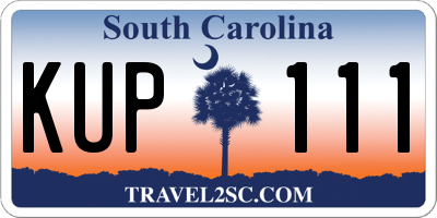 SC license plate KUP111
