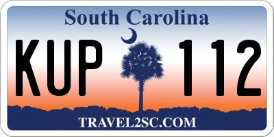 SC license plate KUP112