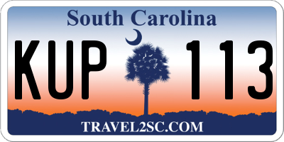 SC license plate KUP113
