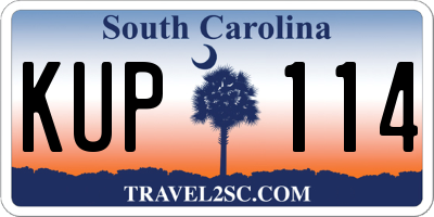 SC license plate KUP114