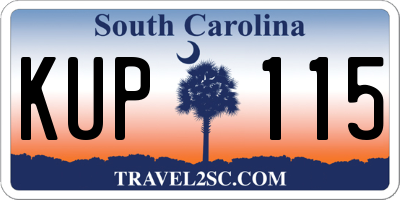 SC license plate KUP115