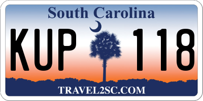 SC license plate KUP118