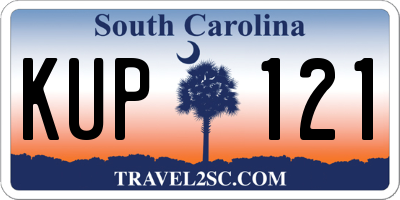 SC license plate KUP121