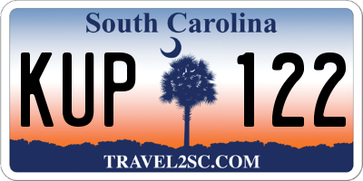 SC license plate KUP122