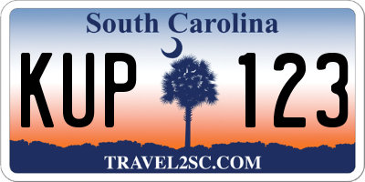 SC license plate KUP123