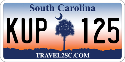 SC license plate KUP125
